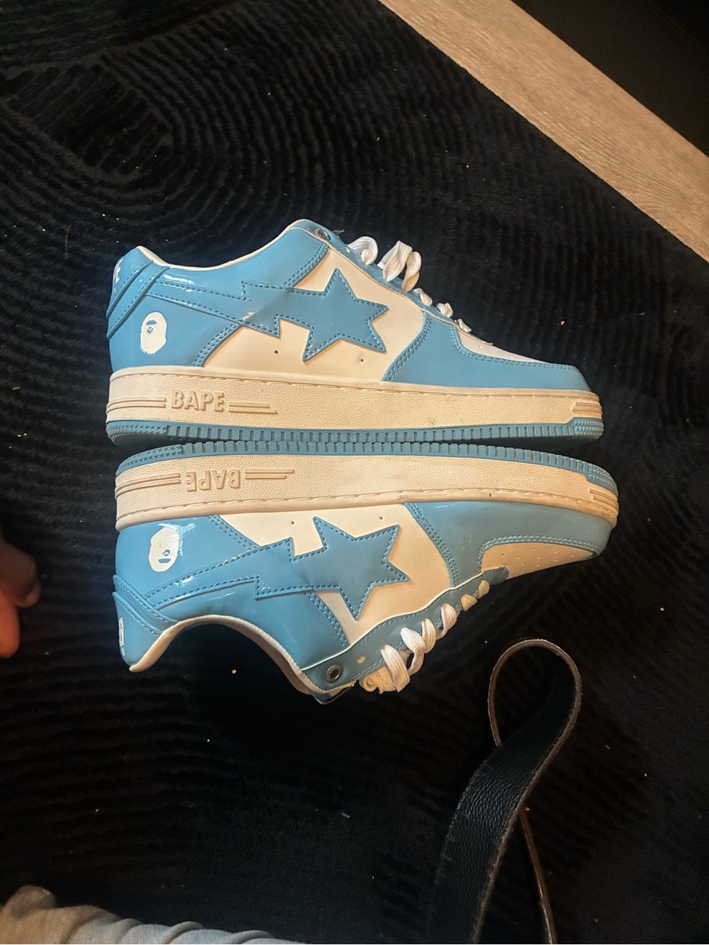 Bape Blue & White STA Low Top Sneakers